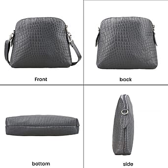 https://tjcuk.sirv.com/Products/76/1/7617855/Genuine-Leather-Croc-Embossed-Crossbody-Bag-Grey_7617855_3.jpg?w=342&h=342