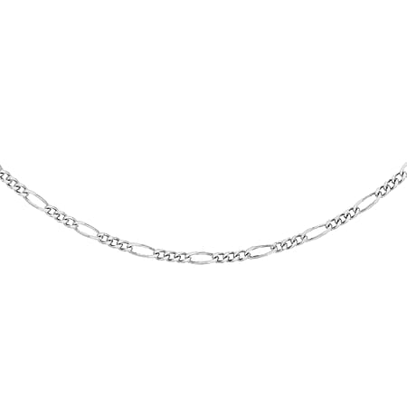 Sterling Silver Figaro Chain 24 Inch