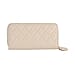 Genuine Leather Wallet with Embossed Rhombus Pattern - RFID Blocking - Tan