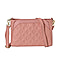 100%  Genuine Leather Crossbody Bag With Shoulder Strap - Pink