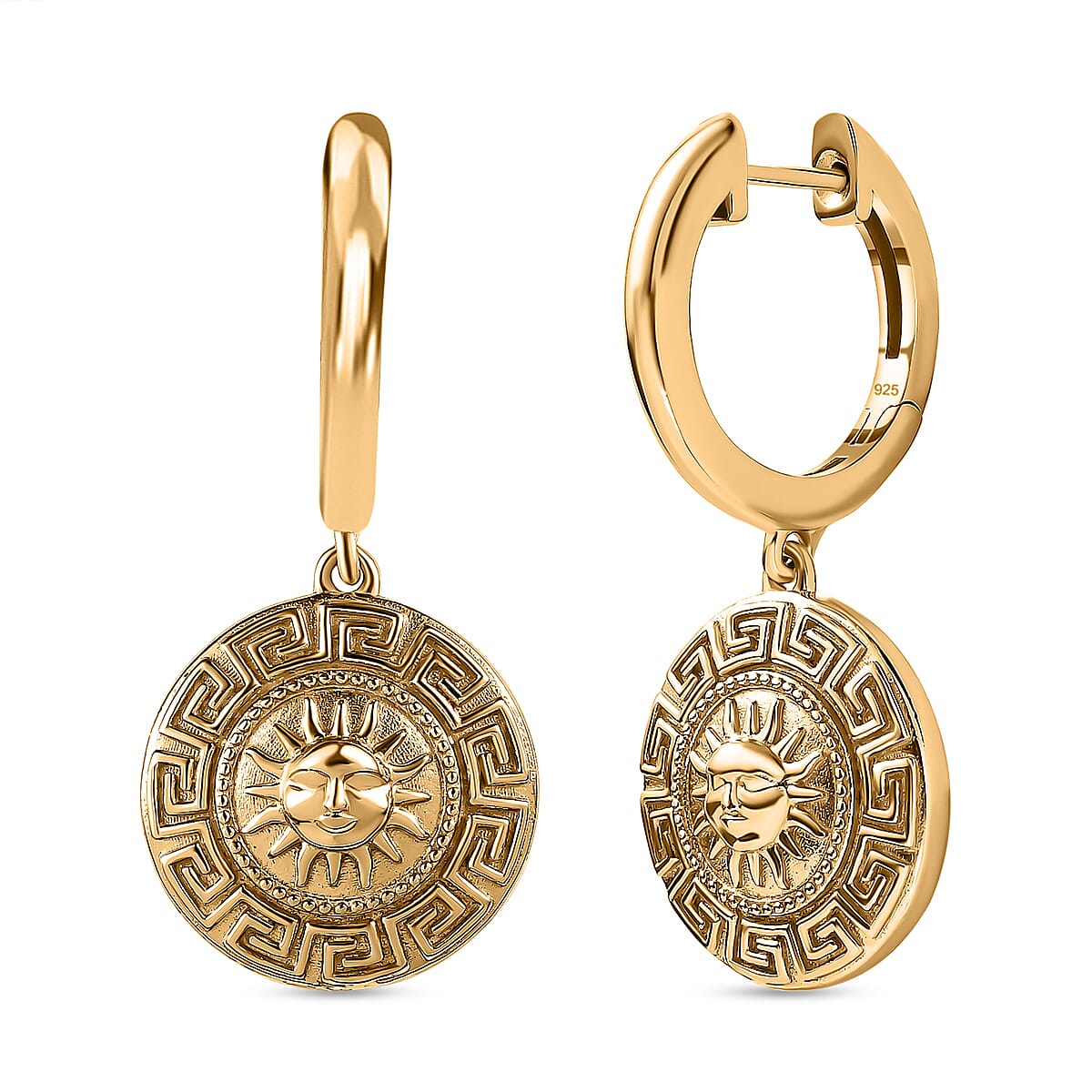 Vermeil YG Sterling Silver Dangling Earring,  Silver Wt. 9 Gms