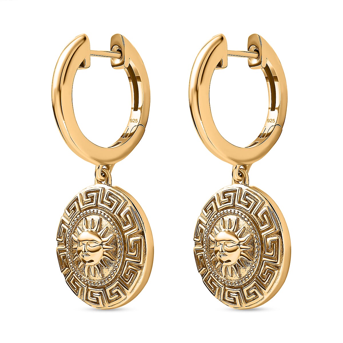 Vermeil YG Sterling Silver Dangling Earring,  Silver Wt. 9 Gms