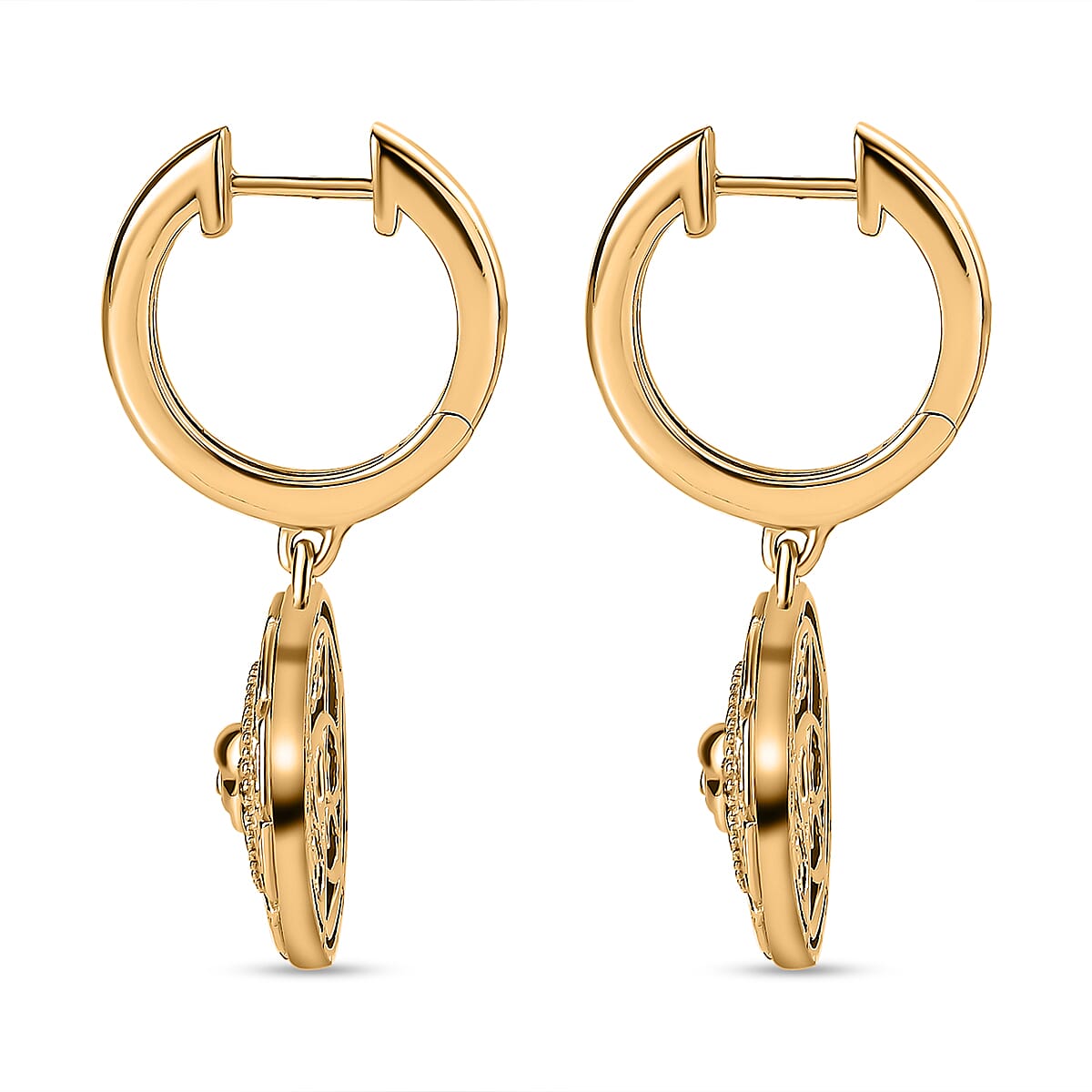 Vermeil YG Sterling Silver Dangling Earring,  Silver Wt. 9 Gms