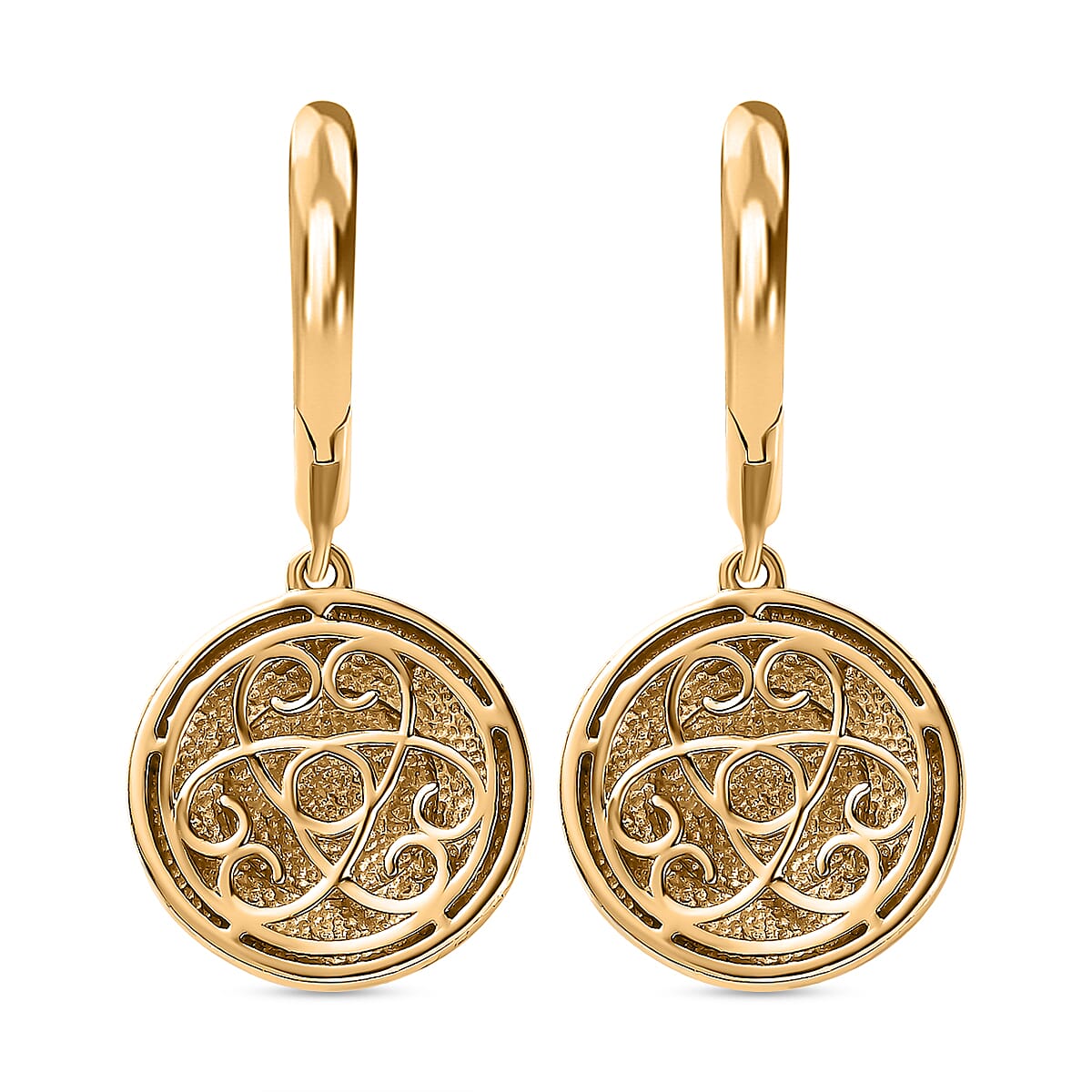 Vermeil YG Sterling Silver Dangling Earring,  Silver Wt. 9 Gms