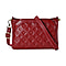 RFID Blocking Genuine Leather Crossbody Bag With Shoulder Strap - Red