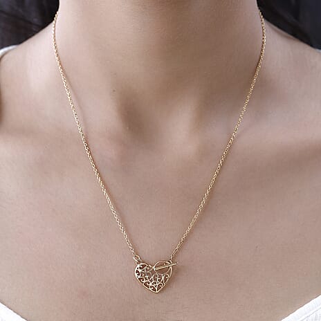 Vermeil YG Sterling Silver Fancy Necklace (Size - 20),  Silver Wt. 8 Gms