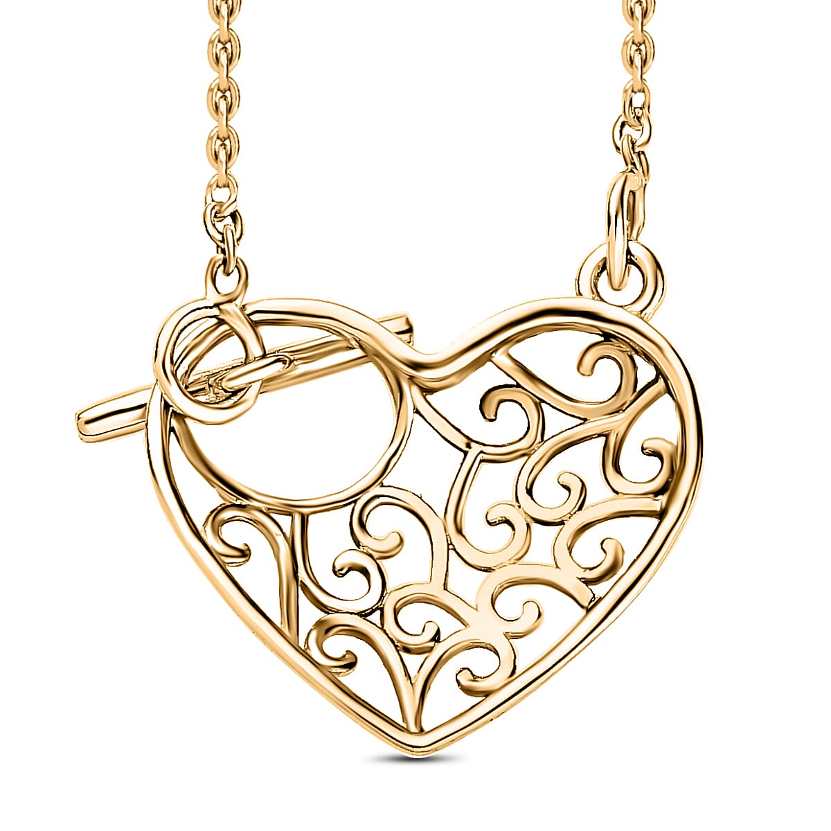 Vermeil YG Sterling Silver Fancy Necklace (Size - 20),  Silver Wt. 8 Gms