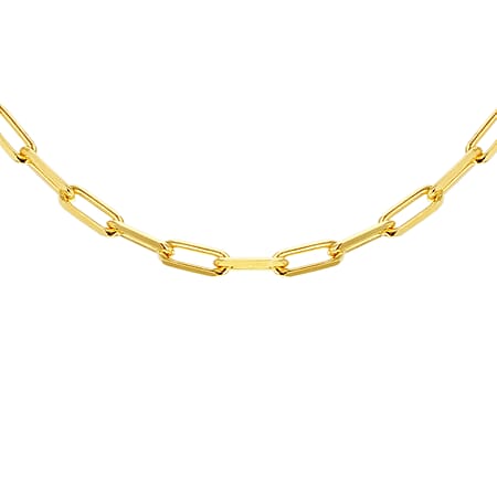 Sterling Silver Gold Plated 2.7mm Paperclip Chain 18 Inch