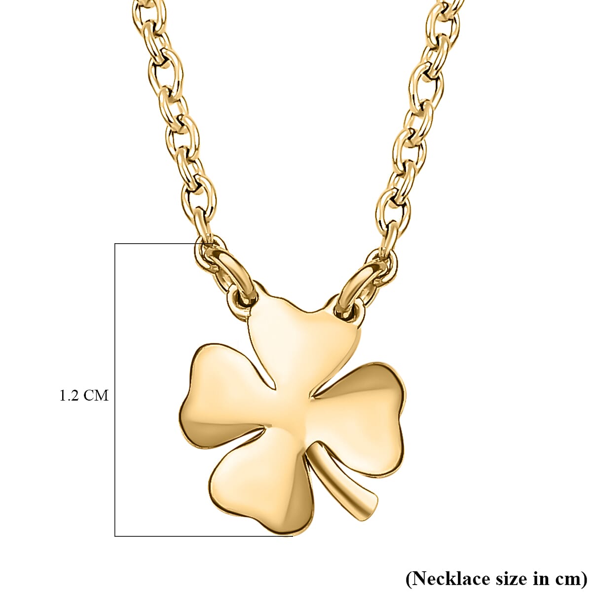 18K Yellow Gold Vermeil Plated Sterling Silver Clover Necklace (Size 20)