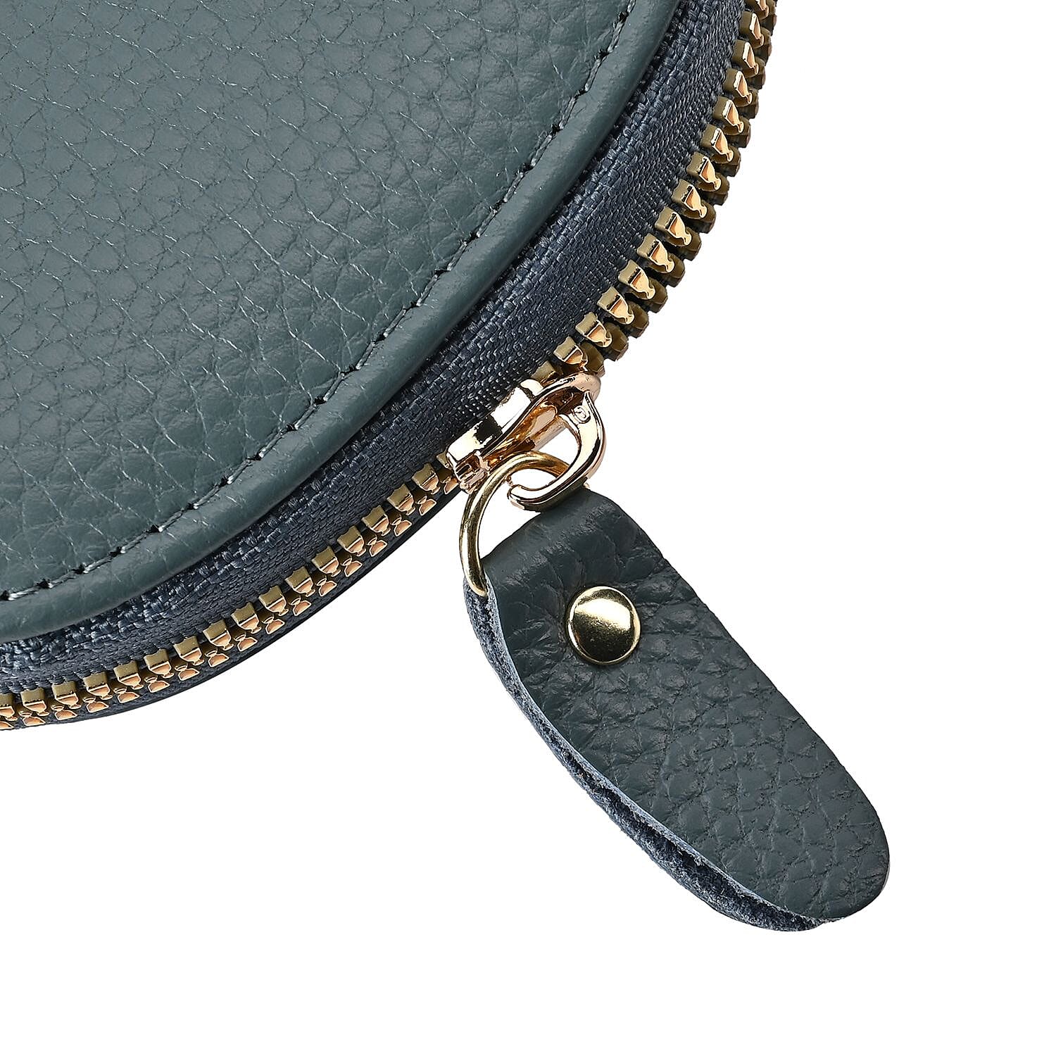 Set of 2 Genuine Leather Card Wallet with RFID Blocking & 10 Card Slots - Teal & Grey