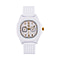 STRADA Japanese Movement White Analog Watch With Leather Strap and Buckle Fastening