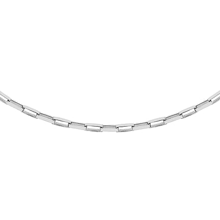 Sterling Silver Square Paperclip Chain 18 Inch