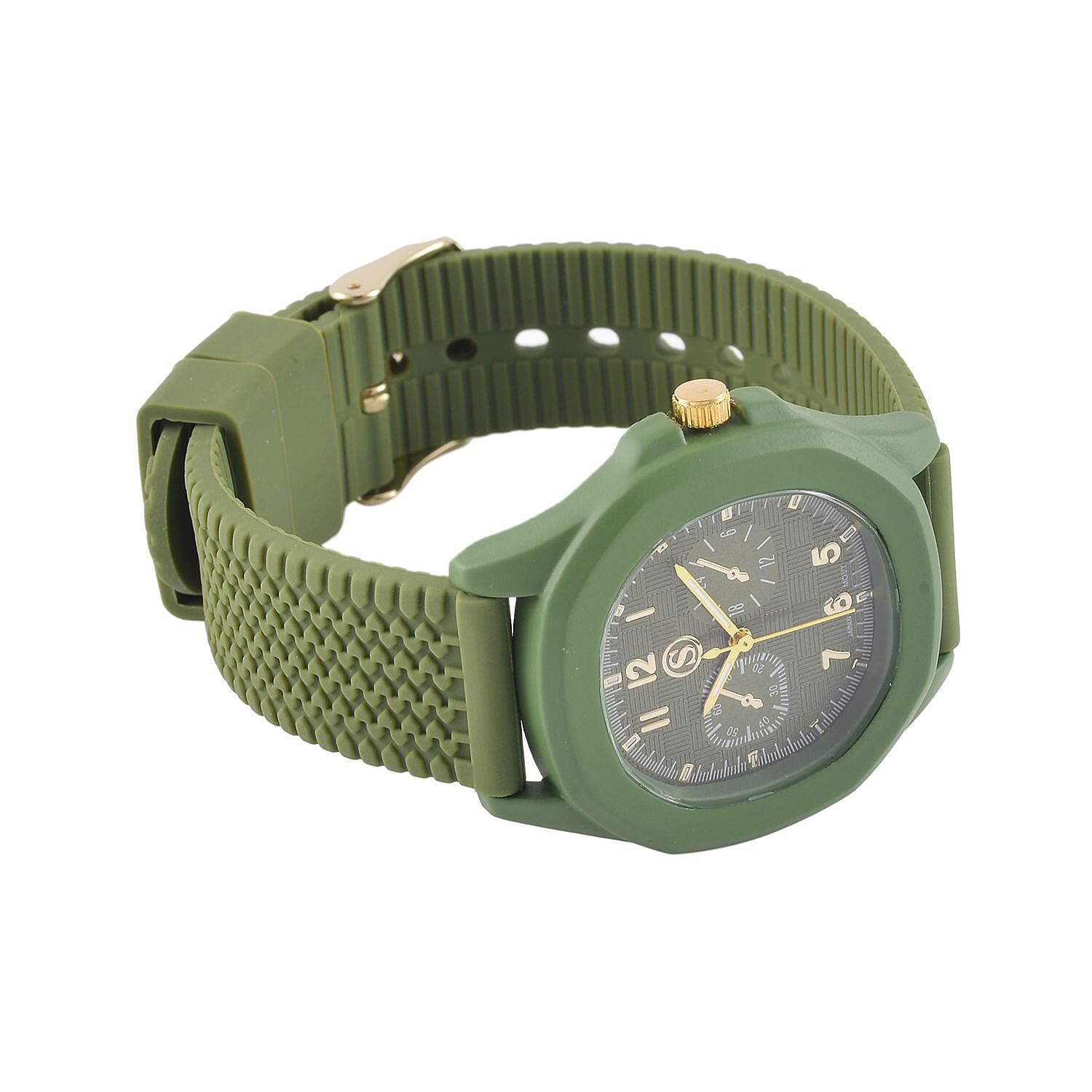 STRADA Japan Movt.  Analog Watch With Green Silicone Strap