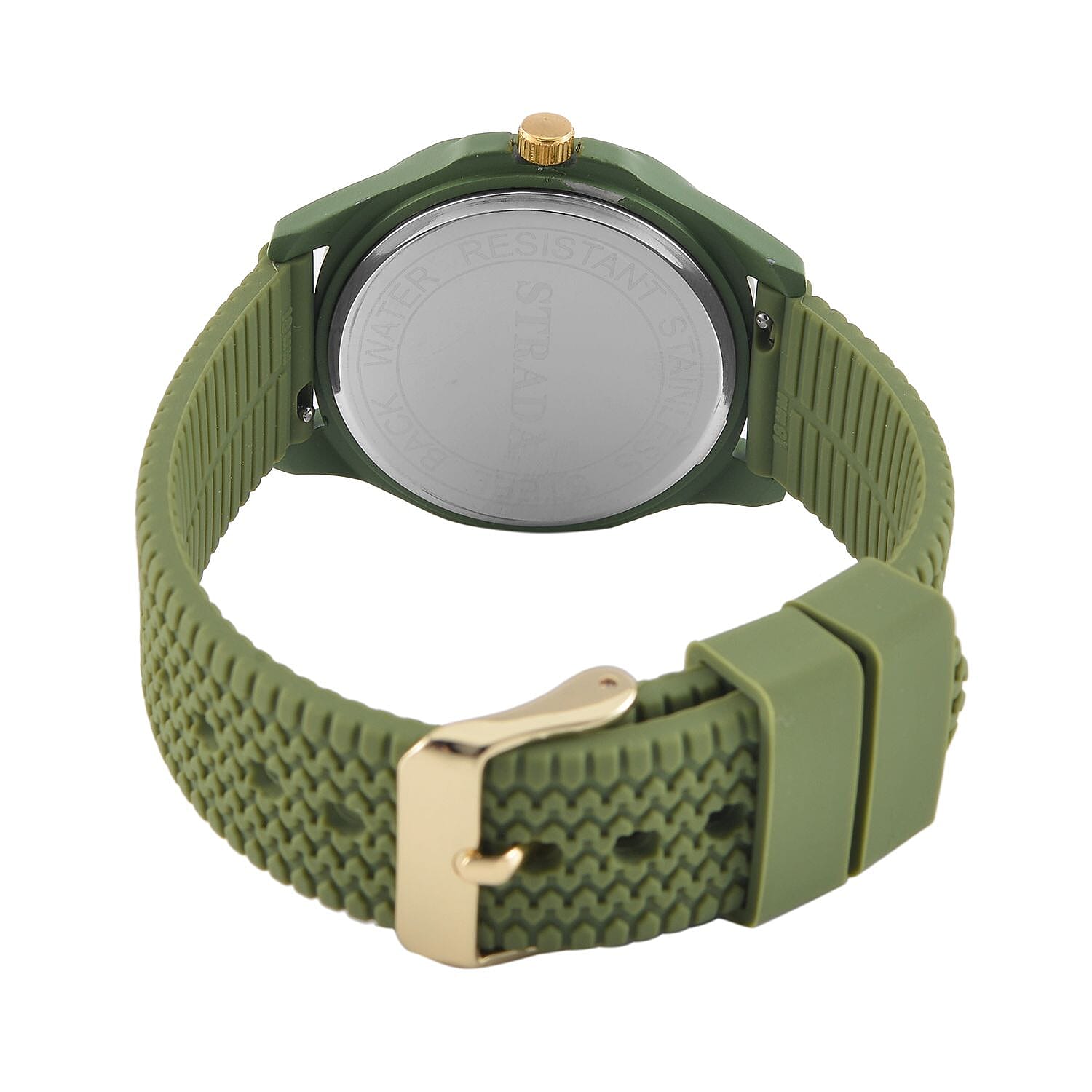 STRADA Japan Movt.  Analog Watch With Green Silicone Strap