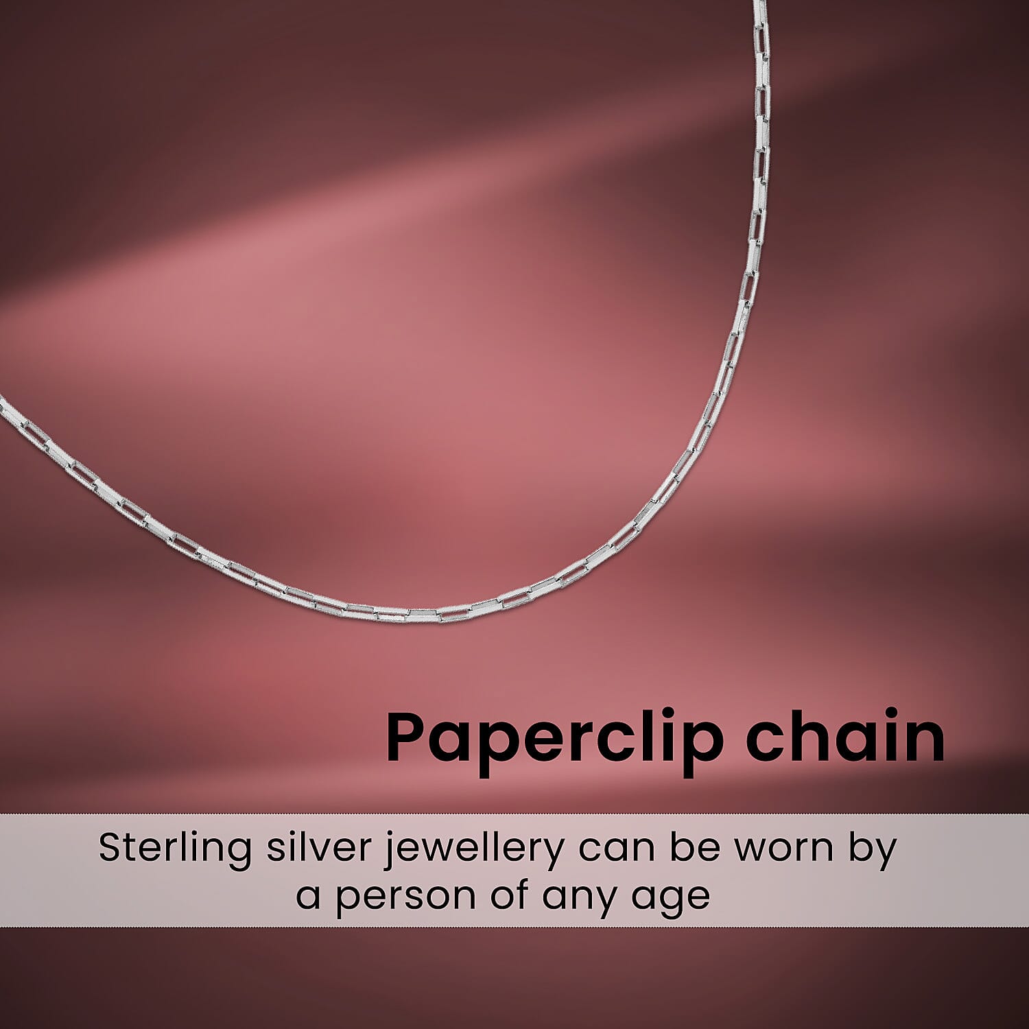 Square Paper Sterling Silver Chain (Size - 24)