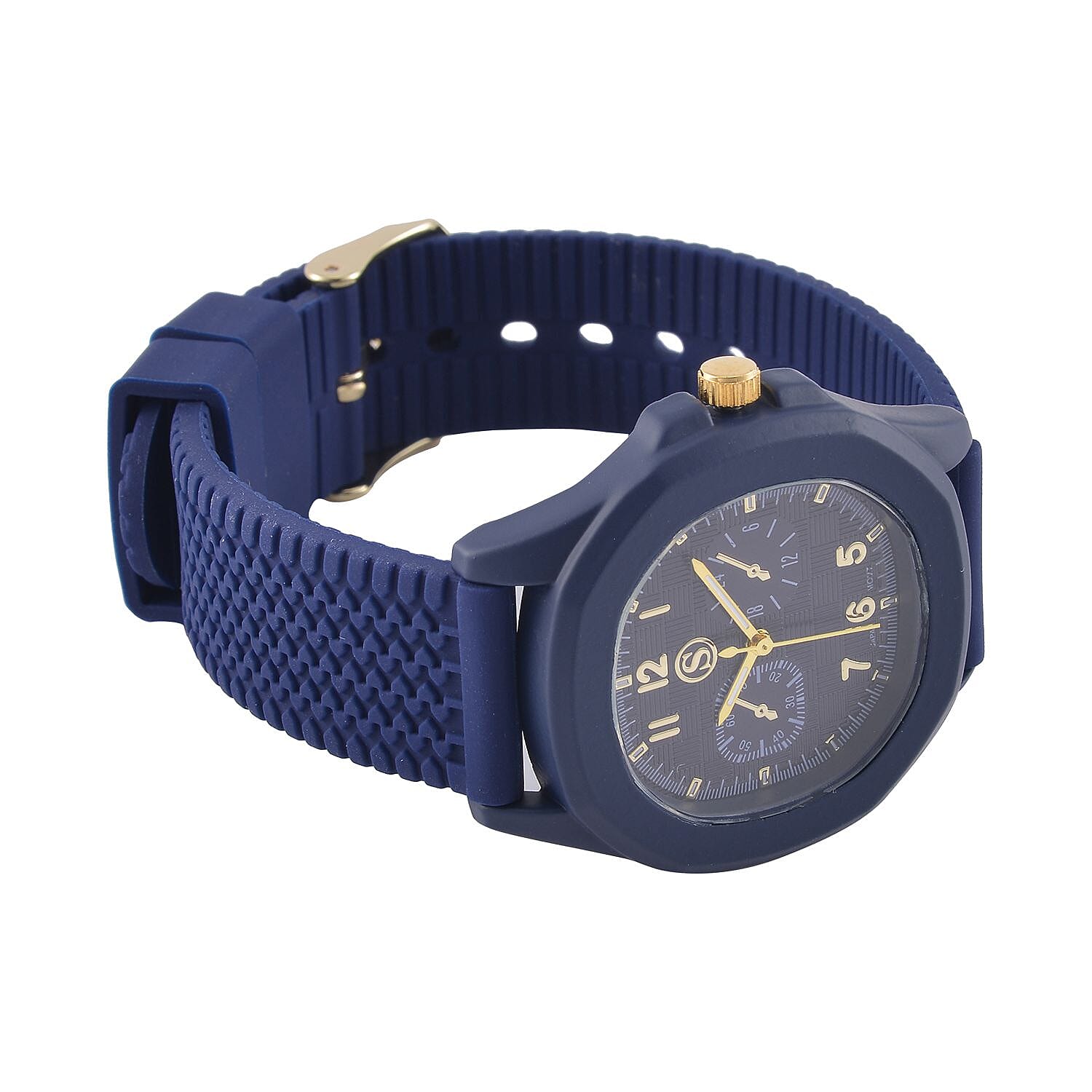 STRADA Japanese Movement Analog Watch With Blue Silicone Strap
