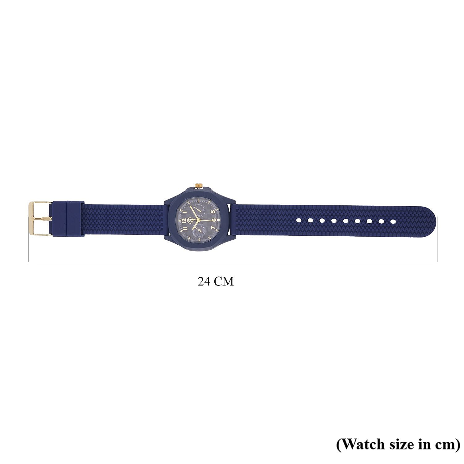 STRADA Japanese Movement Analog Watch With Blue Silicone Strap