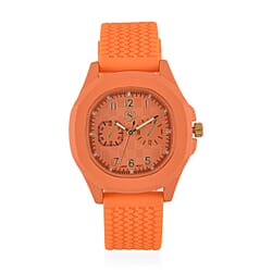 STRADA Japanese Movement Red Analog Watch With Leather Strap and Buckle Fastening