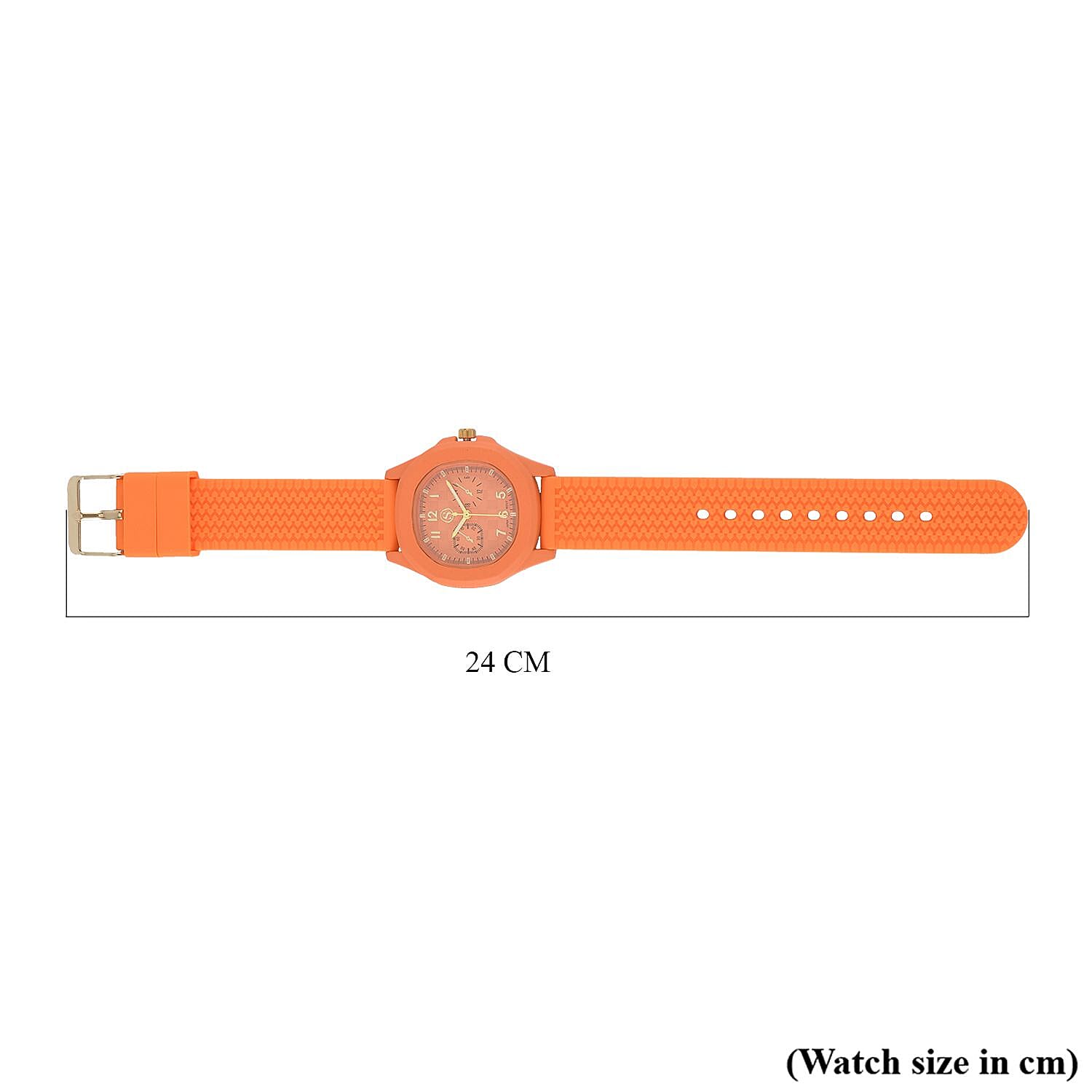 STRADA Japanese Movement Analog Watch With Orange Silicone Strap