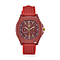 STRADA Japanese Movement Red Analog Watch With Leather Strap and Buckle Fastening