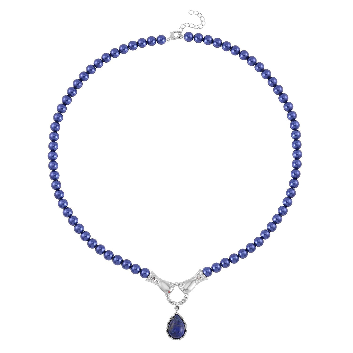 Designer Close Out - Lapiz Lazuli and Blue Shell Pearl Necklace (Size - 24-2 Ext)