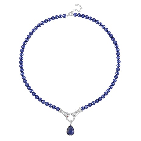 Designer Close Out - Lapiz Lazuli and Blue Shell Pearl Necklace (Size - 24-2 Ext)