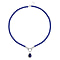 Designer Close Out- Sleeping Beauty Colour Howlite & Blue Shell Pearl Necklace (Size - 24) in Yellow Gold Tone