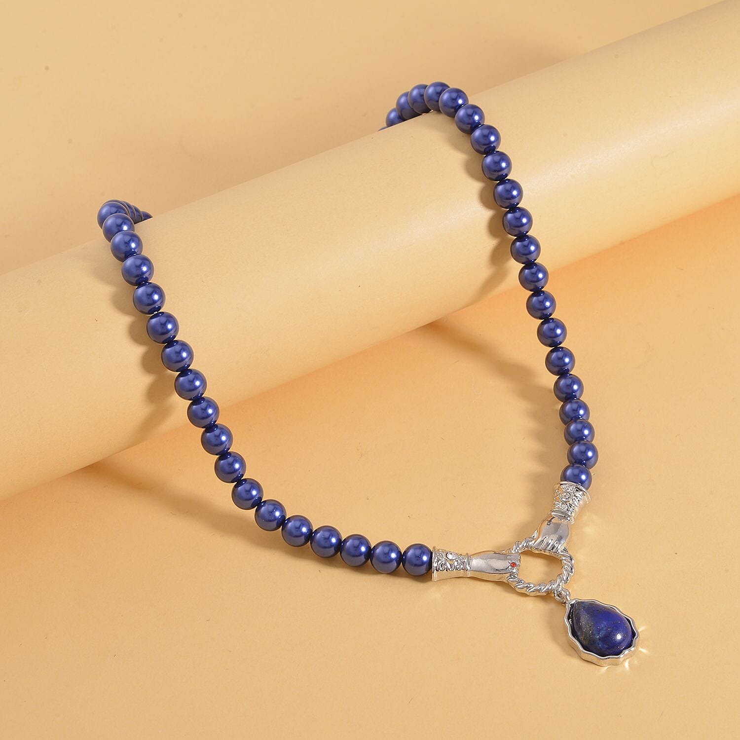 Designer Close Out - Lapiz Lazuli and Blue Shell Pearl Necklace (Size - 24-2 Ext)