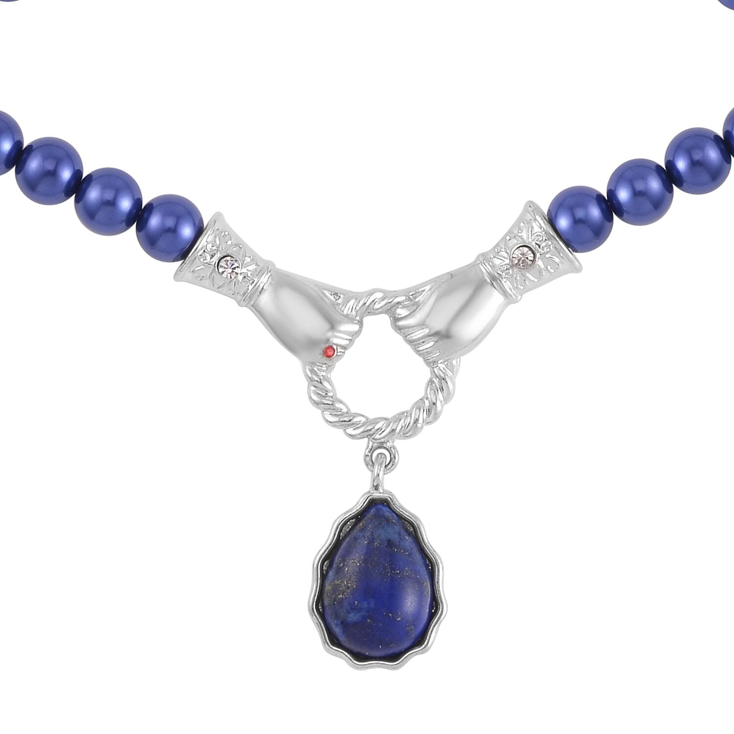 Designer Close Out - Lapiz Lazuli and Blue Shell Pearl Necklace (Size - 24-2 Ext)