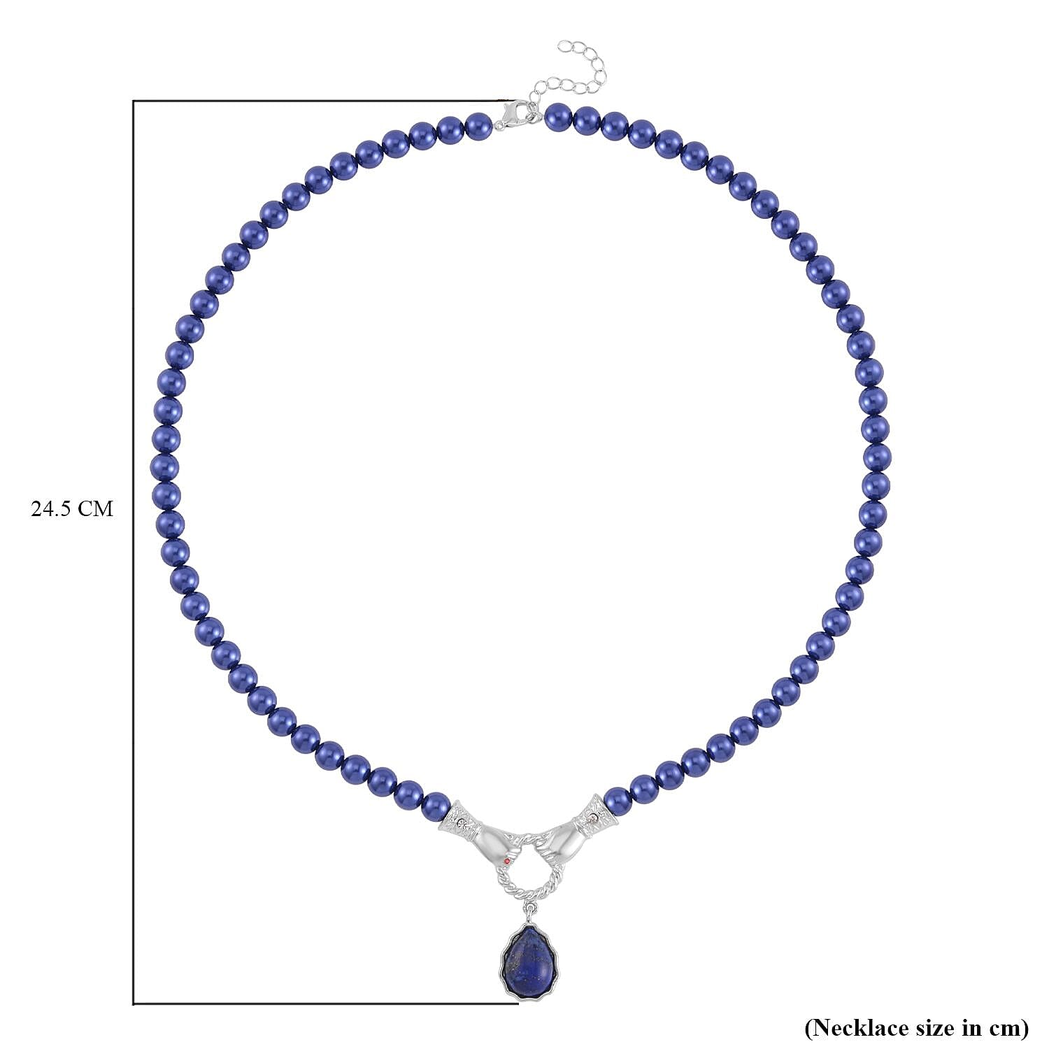 Designer Close Out - Lapiz Lazuli and Blue Shell Pearl Necklace (Size - 24-2 Ext)