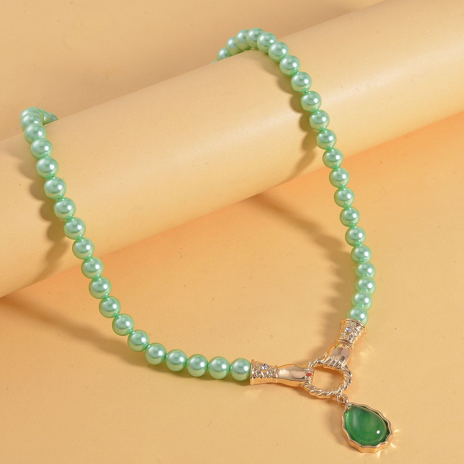 Designer Close Out - Green Onyx and Green Shell Pearl Necklace (Size - 24-2 Ext)