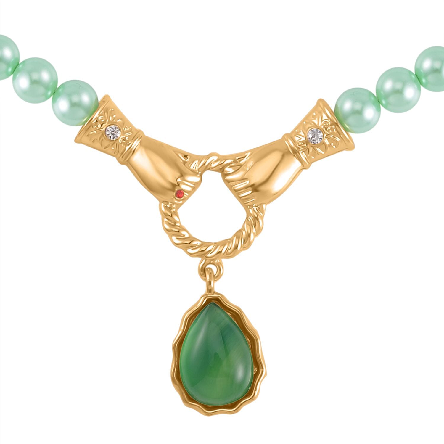 Designer Close Out - Green Onyx and Green Shell Pearl Necklace (Size - 24-2 Ext)