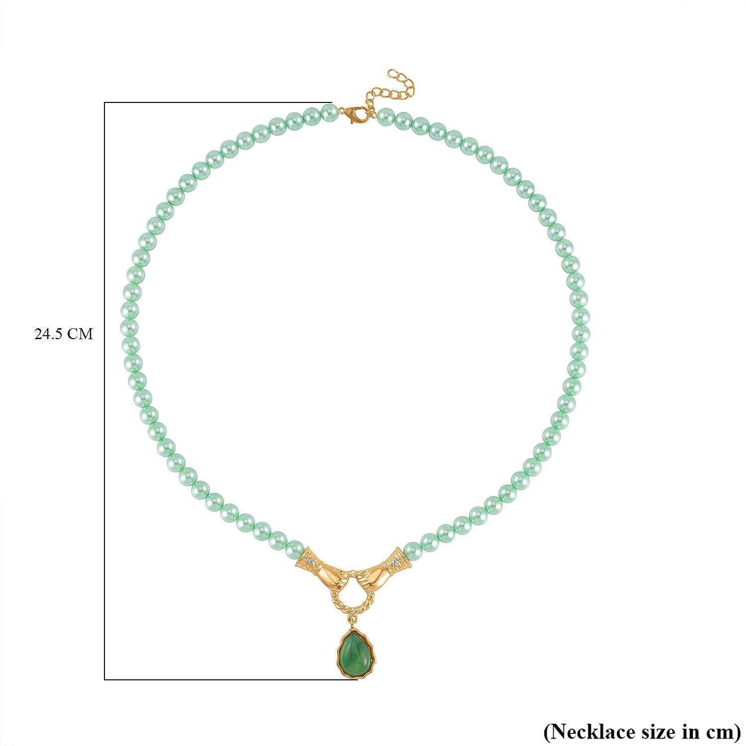 Designer Close Out - Green Onyx and Green Shell Pearl Necklace (Size - 24-2 Ext)