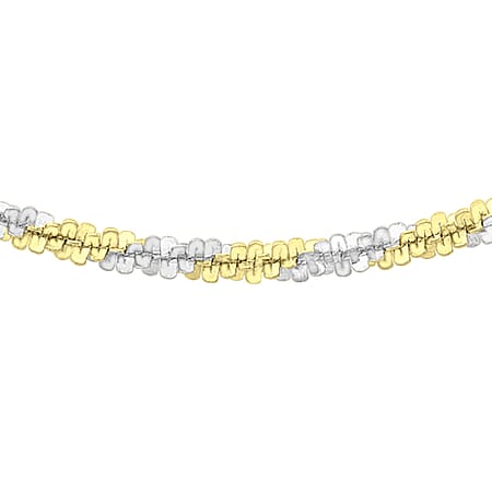 Sterling Silver Yellow Gold Plated Tocalle Chain 16 Inch