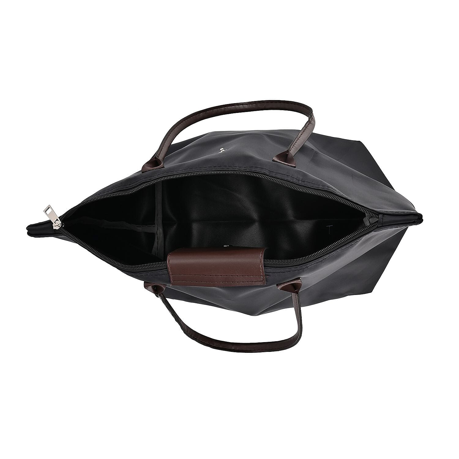 Set of 4 - Tote & Cosmetic Bag with Exterior Zipped Pocket & Handle Drop - Black