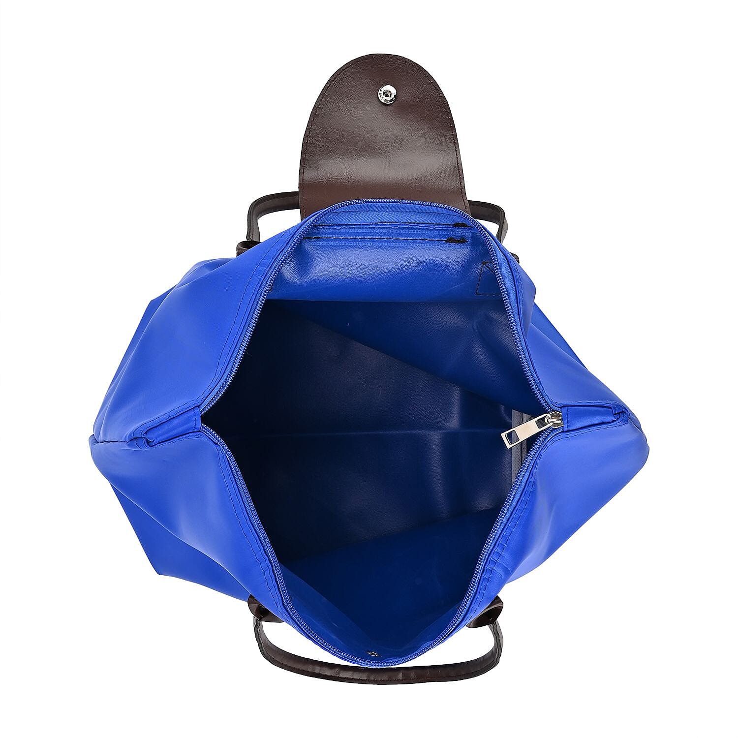 Set of 4 - Tote & Cosmetic Bag with Exterior Zipped Pocket & Handle Drop - Blue