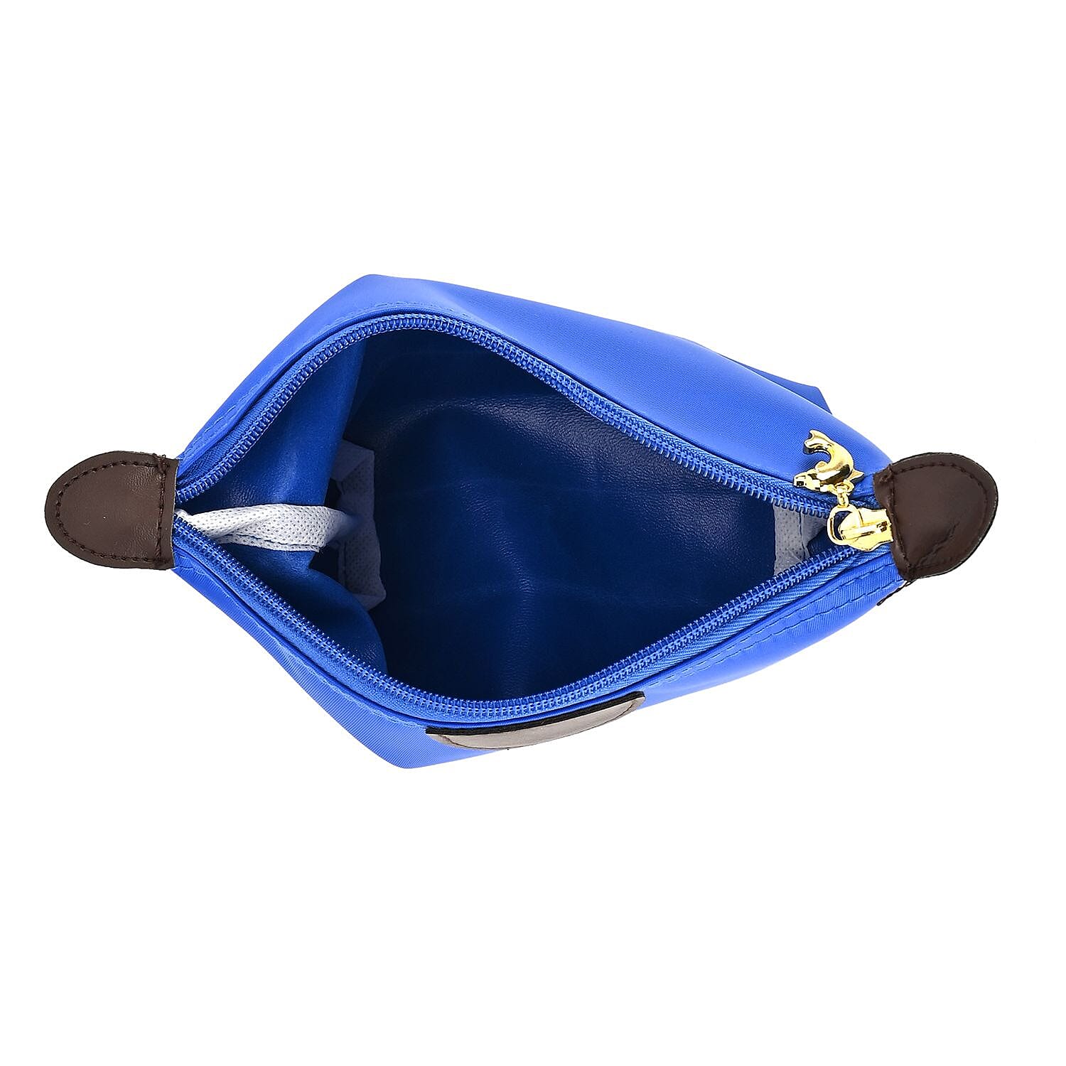 Set of 4 - Tote & Cosmetic Bag with Exterior Zipped Pocket & Handle Drop - Blue