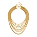 Multi Strand Necklace (Size - 18.5-5.5) in Yellow Gold Tone