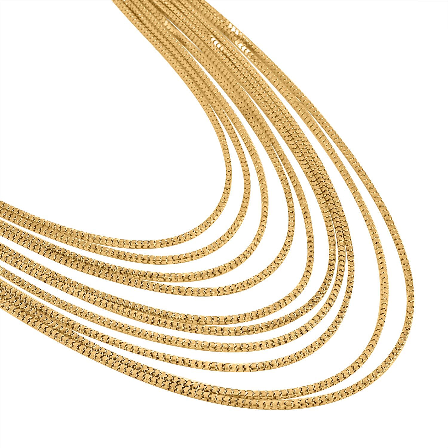 Multi Strand Necklace (Size - 18.5-5.5) in Yellow Gold Tone
