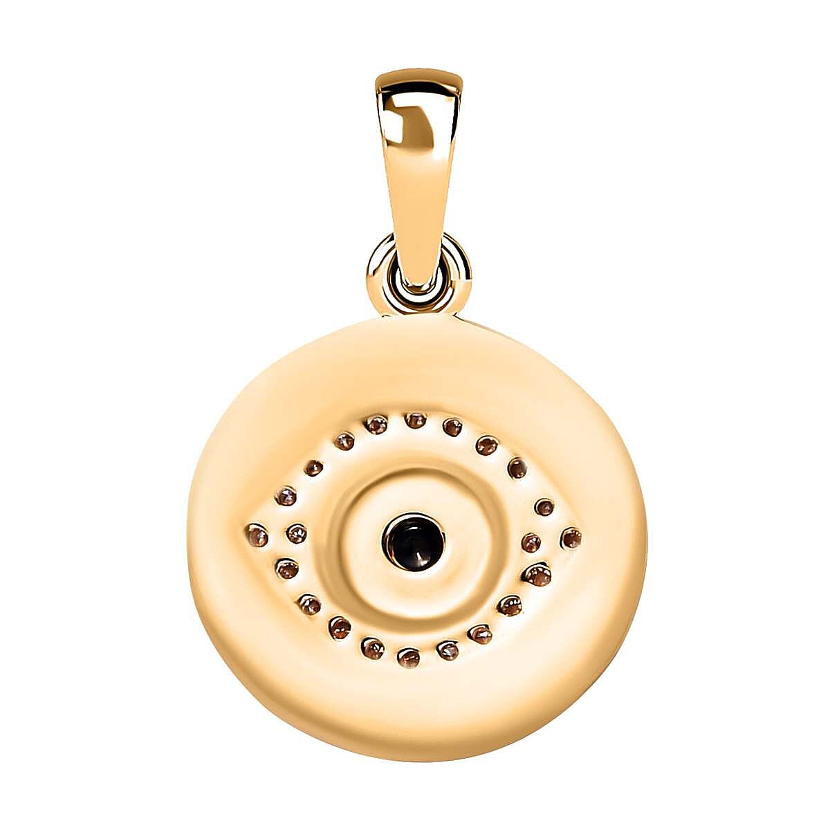 9K Yellow Gold Blue Sapphire and Moissanite Pendant