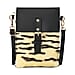 Stylish Zebra Stripe Pattern Leatherette Crossbody Bag - Yellow - Black