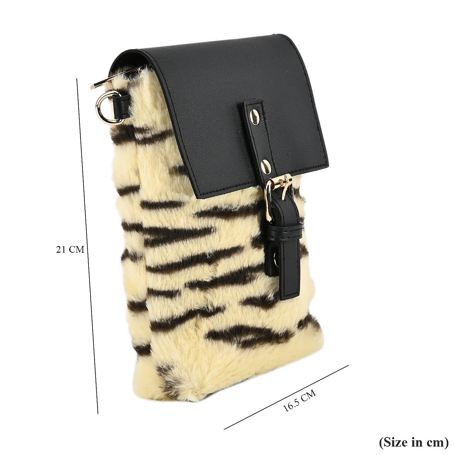 Stylish Zebra Stripe Pattern Leatherette Crossbody Bag - Yellow - Black