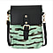 Stylish Zebra Stripe Pattern Leatherette Crossbody Bag - Green & Black