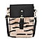 Stylish Zebra Stripe Pattern Leatherette Crossbody Bag  - White & Black