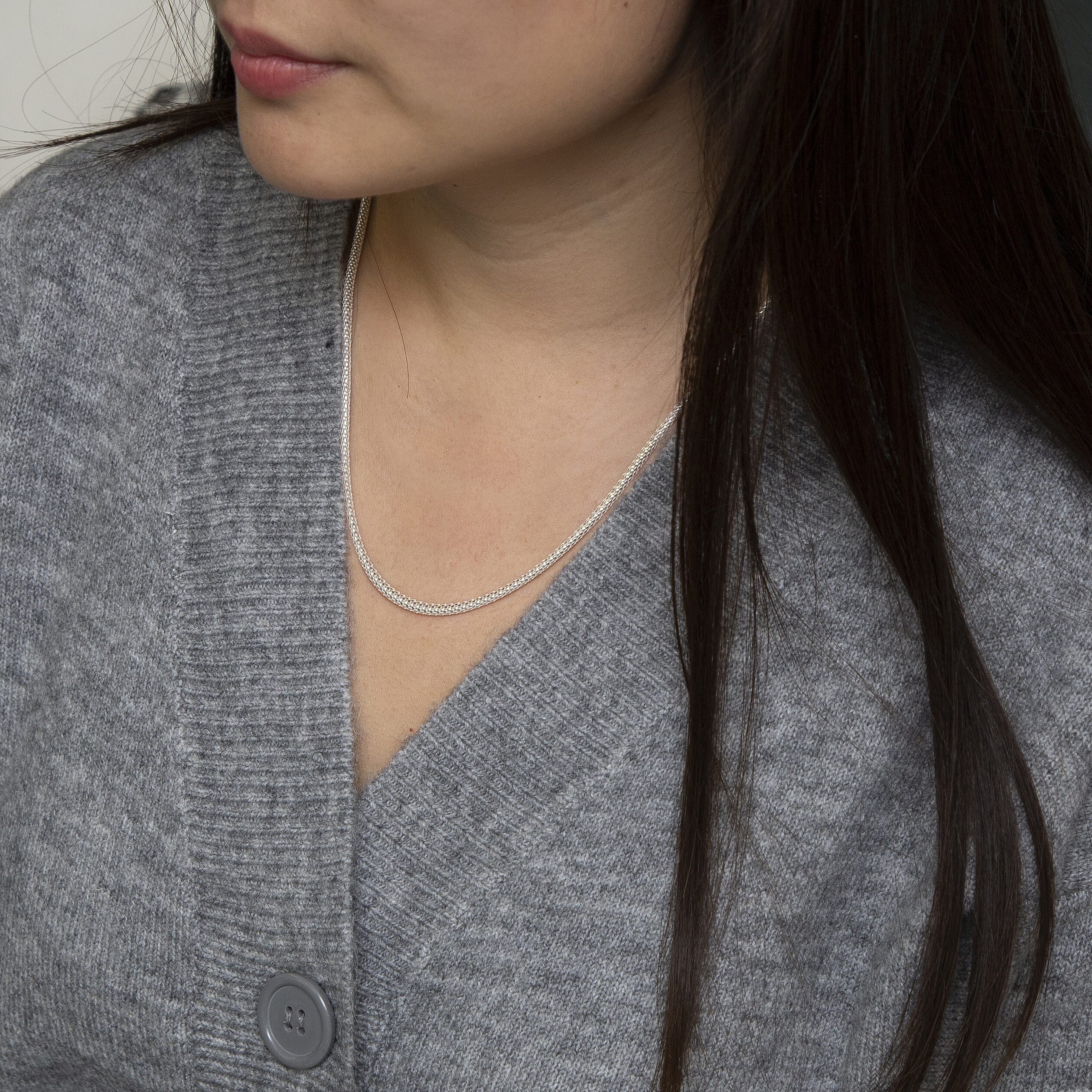 Sterling Silver Chain (Size - 22),  Silver Wt. 9.3 Gms