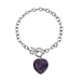 Amethyst Flat Heart Charm Toggle Lock Bracelet (Size - 7.5)
