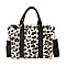 Leopard Print Crossbody Bag with Exterior Zipped Pocket & Shoulder Strap - Beige