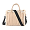 Leatherette Crossbody Bag with Exterior Zipped Pocket & Shoulder Strap - Black