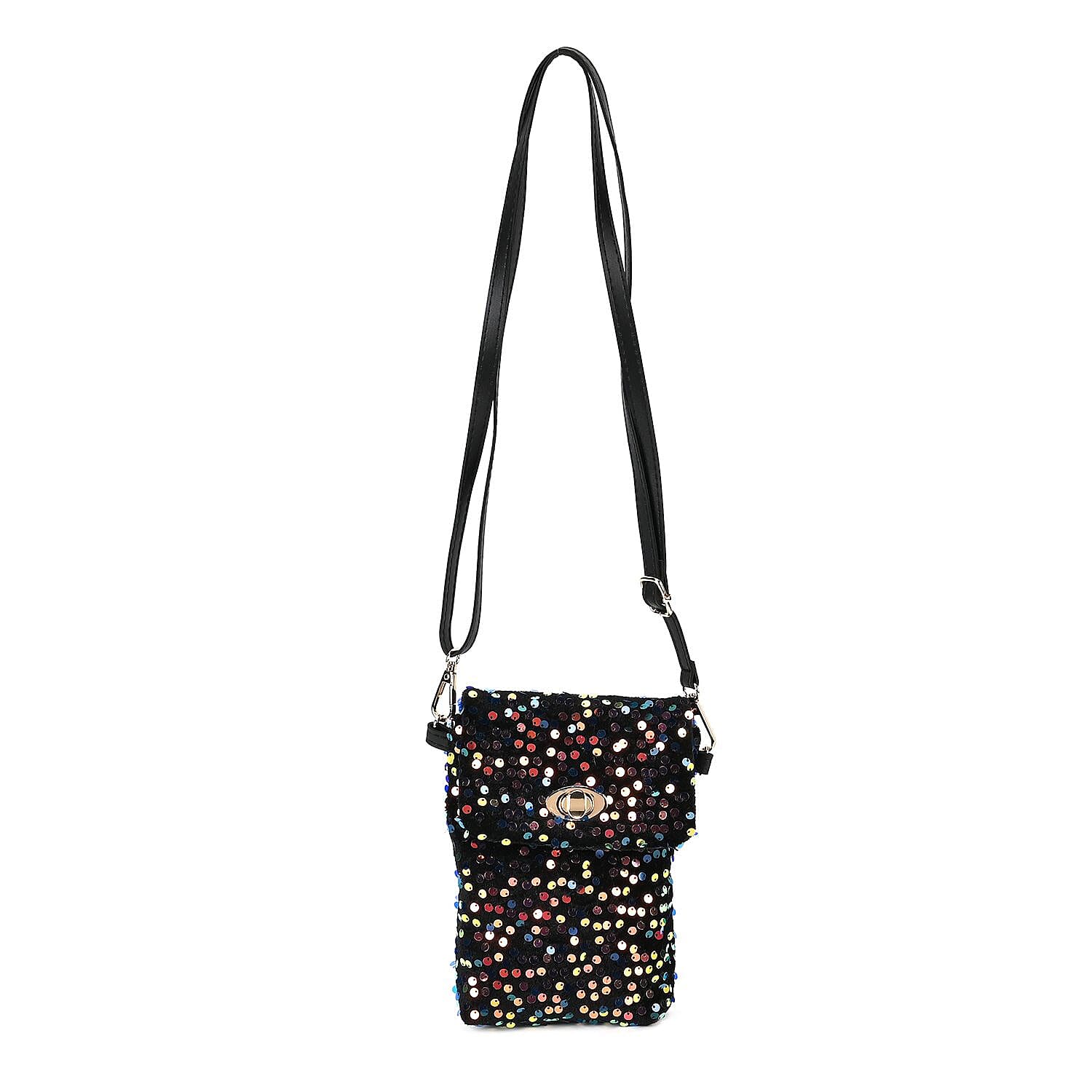  Set of 3 Sequin Bag (Includes Shoulder Bag, Crossbody Bag & Clutch Bag) - Multi