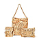 Set of 3 Sequin Bag (Includes Shoulder Bag, Crossbody Bag & Clutch Bag) - Gold